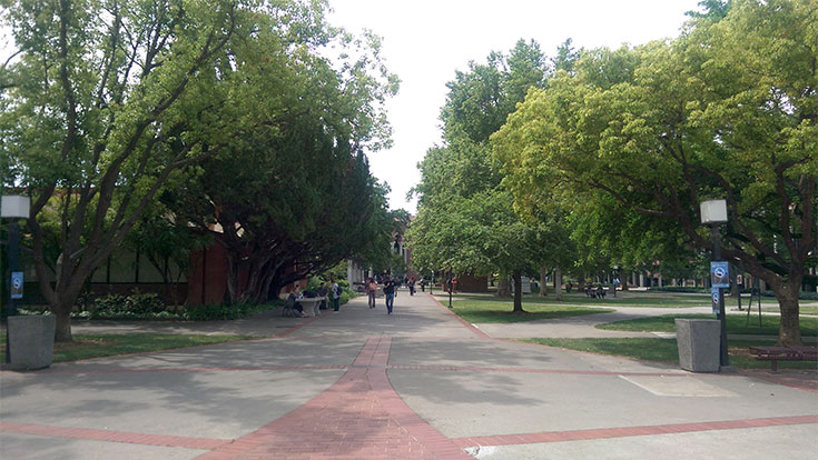 The Sacramento City College quad outdoors